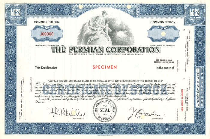 Permian Corporation - Stock Certificate